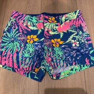 Callahan Neon Floral Tropical Print Shorts - Navy, Pink, Green, Yellow